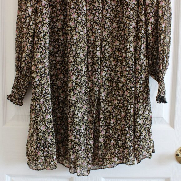 & Other Stories Sheer Smocked Mini Dress Floral Print - Picture 6 of 10